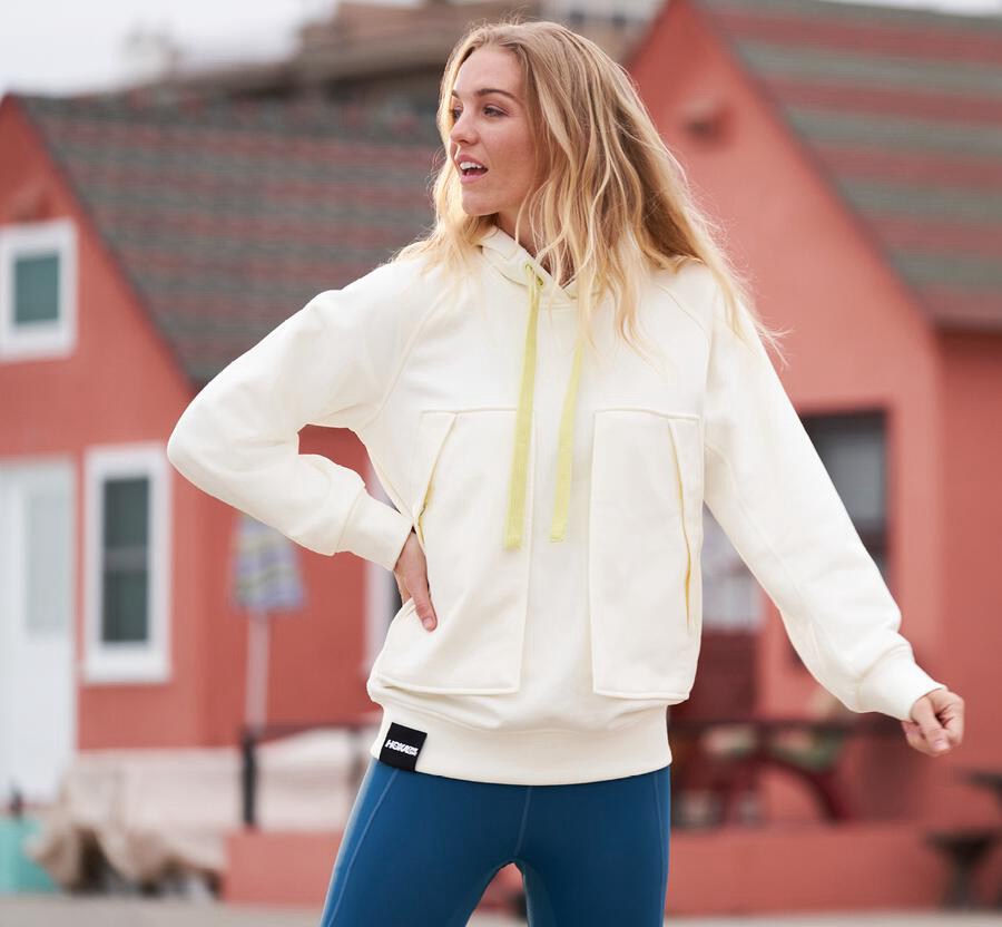 Hoka One One Womens Hoodie - Bondi - White - JEKY21068